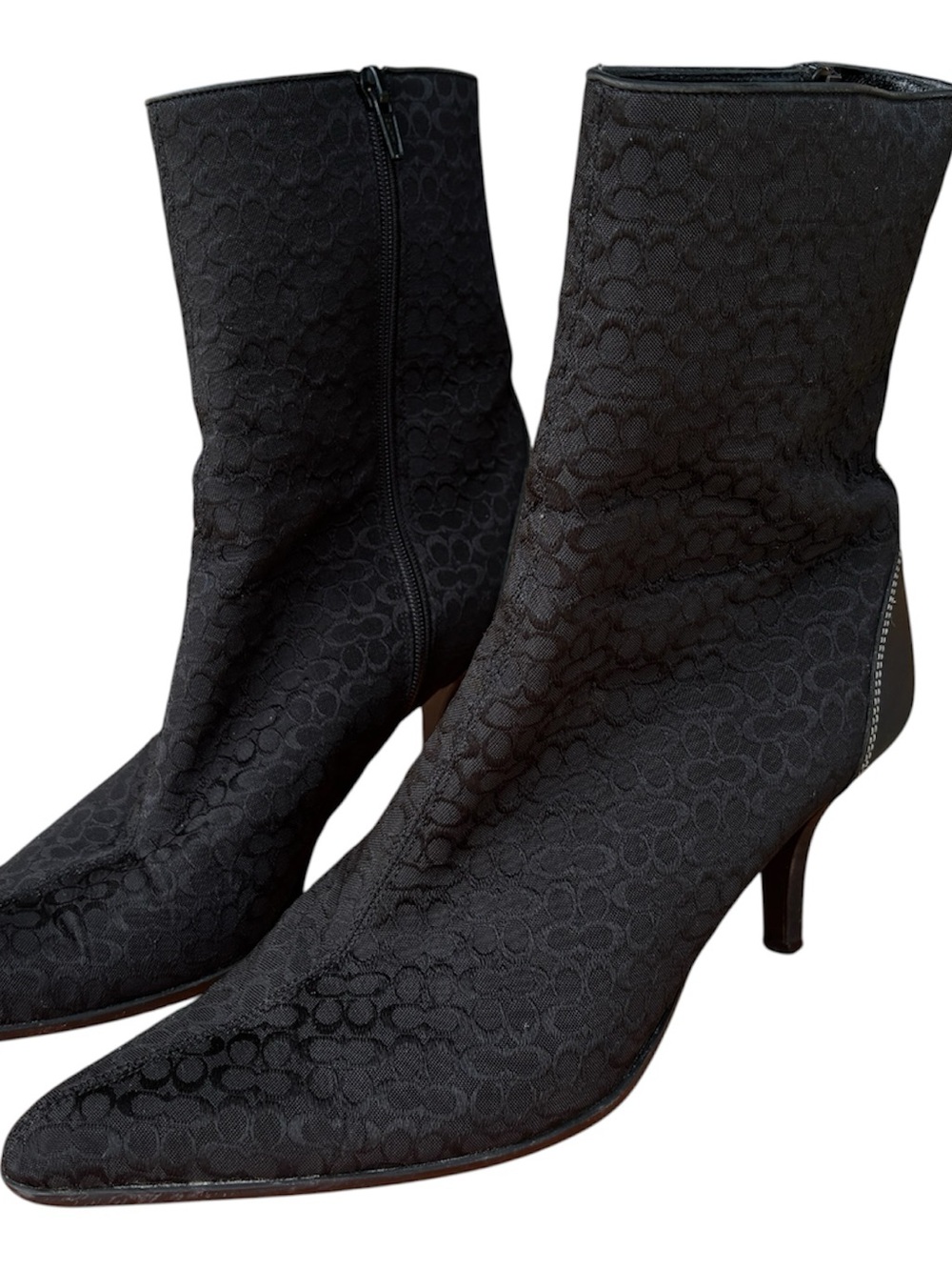 Coach 1941 Monogram Women's Ankle Boots – Classic Monogram Pointed Toe Size 10